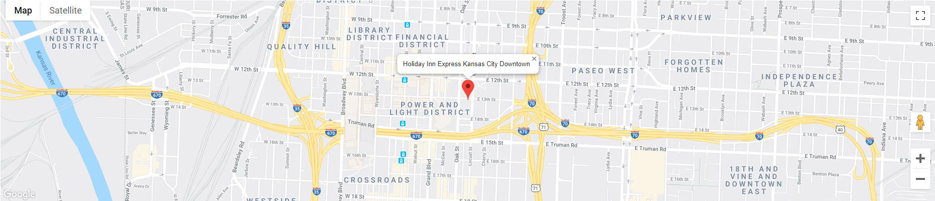 Holiday Inn Express Kansas City Downtown Map